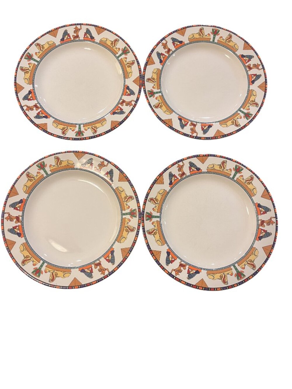 Vintage Set of 4 Vitromaster Isis Egyptian Theme Salad/Dessert Plates Sue Zipkin
